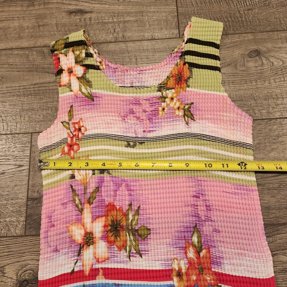 Vintage Impressions Womens 2 Piece Sheer Floral Blouse W/Tank Size M Long Sleeve - Picture 11 of 11